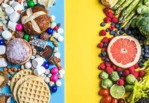 Sugary vs healthy foods